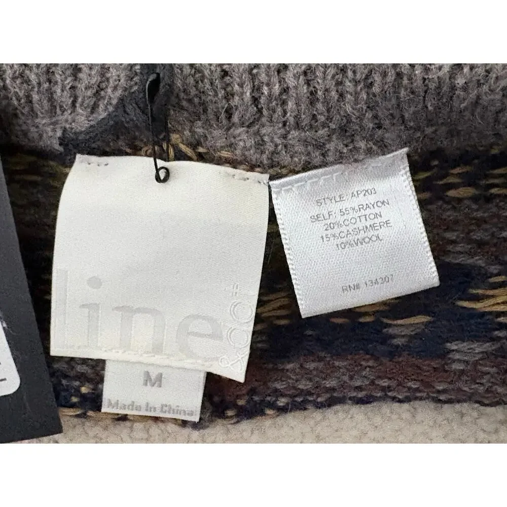 NWT Line & Dot Cotton Cashmere Wool Fair Isle Sweater Shorts Women's Size M - Picture 3 of 6